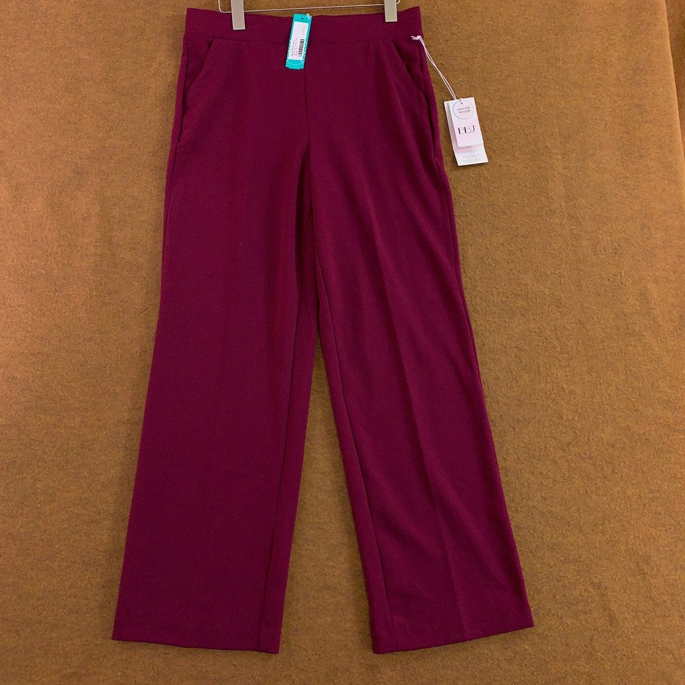 BBJ Los Angeles Womens XL Grape Purple High Rise Wide Leg Trouser Pants NWT